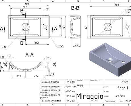 FARO L MIRASOFT washbasin