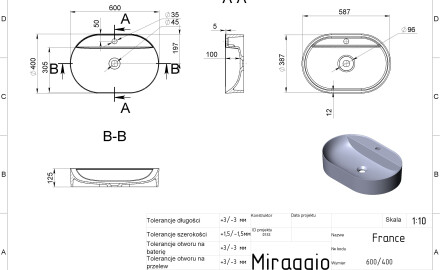 FRANCE MIRASOFT washbasin