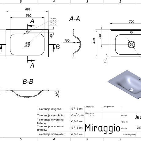 JESSEL 700 MIRASOFT washbasin #1