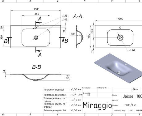 JESSEL 1000 MIRASOFT washbasin