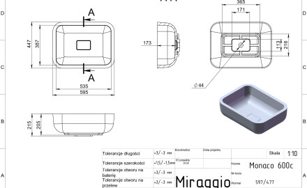 MONACO MIRASOFT washbasin