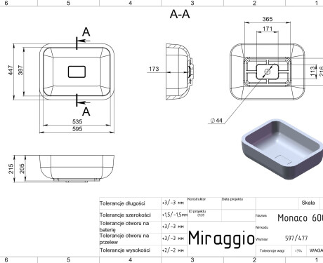 MONACO MIRASOFT washbasin