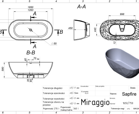 SAPFIRE MIRASOFT bath