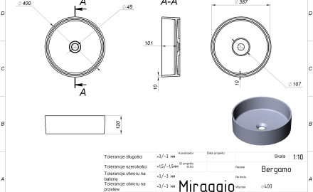 BERGAMO MIRASOFT washbasin