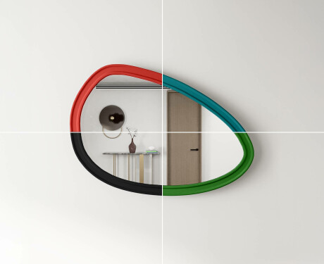 Asymmetrical mirror with decorative MDF frame L304 #4