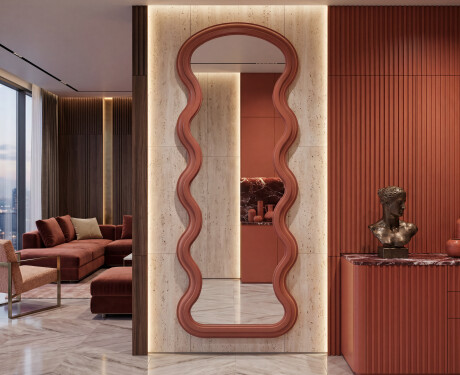 Wavy-shaped mirror in a lacquered UNDULA MDF frame #10