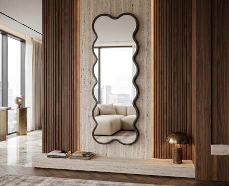 Slim wavy mirror in a lacquered VIPER MDF frame #5