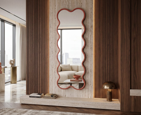 Slim wavy mirror in a lacquered VIPER MDF frame #7