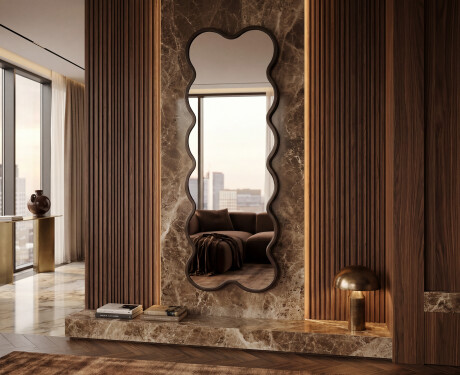 Slim wavy mirror in a lacquered VIPER MDF frame #8