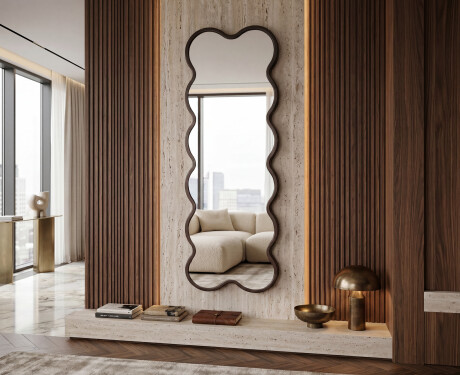 Slim wavy mirror in a lacquered VIPER MDF frame #9