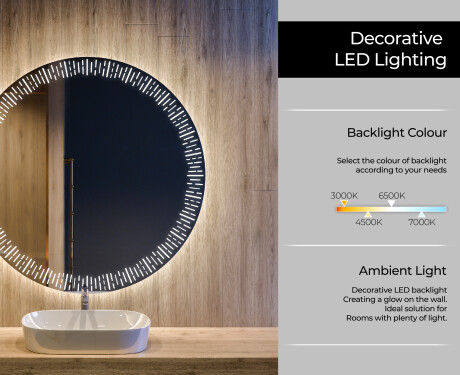 Round Backlit LED Bathroom Mirror L35 #4