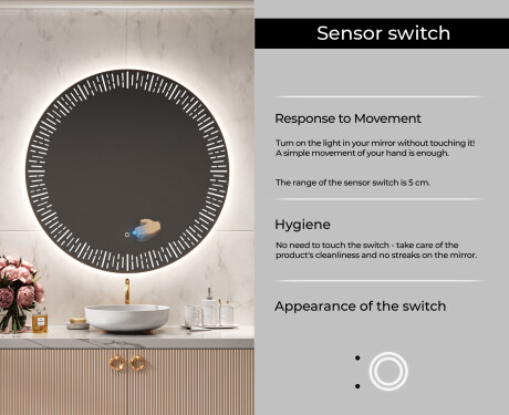 Round Backlit LED Bathroom Mirror L35 #6