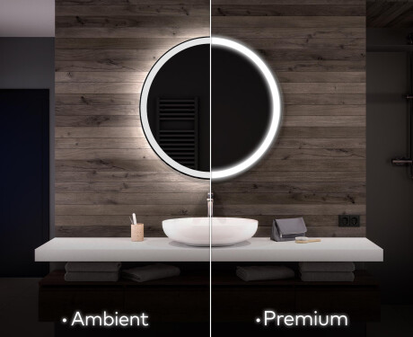 Round Backlit LED Bathroom Mirror L76