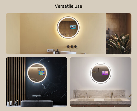 Round Backlit LED Bathroom Mirror L76 90cm - SmartScreen, DualColor #2
