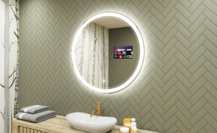 Round Backlit LED Bathroom Mirror L76 90cm - SmartScreen, DualColor