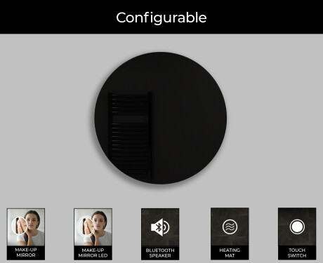 Round Backlit LED Bathroom Mirror L82 #9