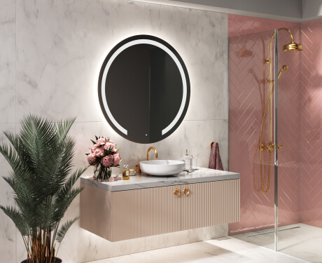 Round Backlit LED Bathroom Mirror L96 #8