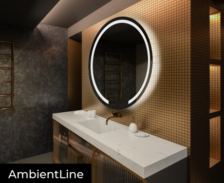 Round Backlit LED Bathroom Mirror L96 #3