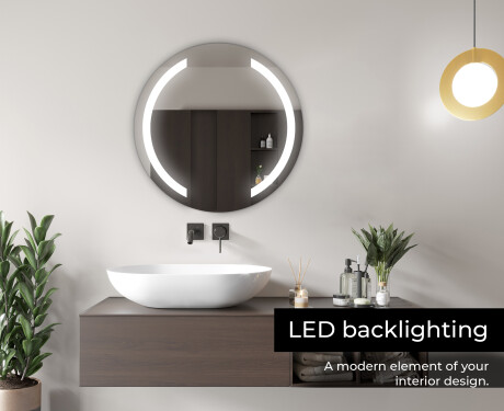 Round Backlit LED Bathroom Mirror L97 #5