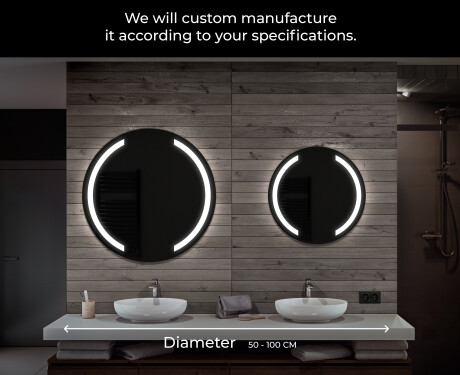 Round Backlit LED Bathroom Mirror L97 #6