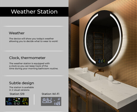 Round Backlit LED Bathroom Mirror L97 #2