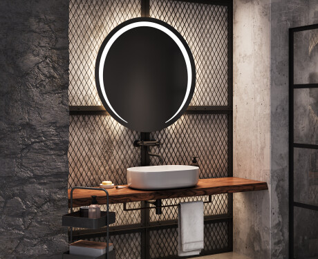 Round Backlit LED Bathroom Mirror L98 #7