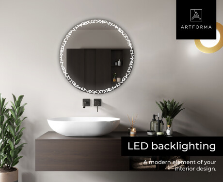 Round Backlit LED Bathroom Mirror L115 #5