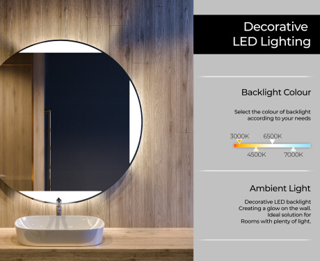 Round Backlit LED Bathroom Mirror L116 #4
