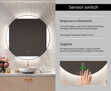 Round Backlit LED Bathroom Mirror L116 #6
