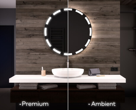 Round Backlit LED Bathroom Mirror L117 #1