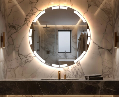 Round Backlit LED Bathroom Mirror L120