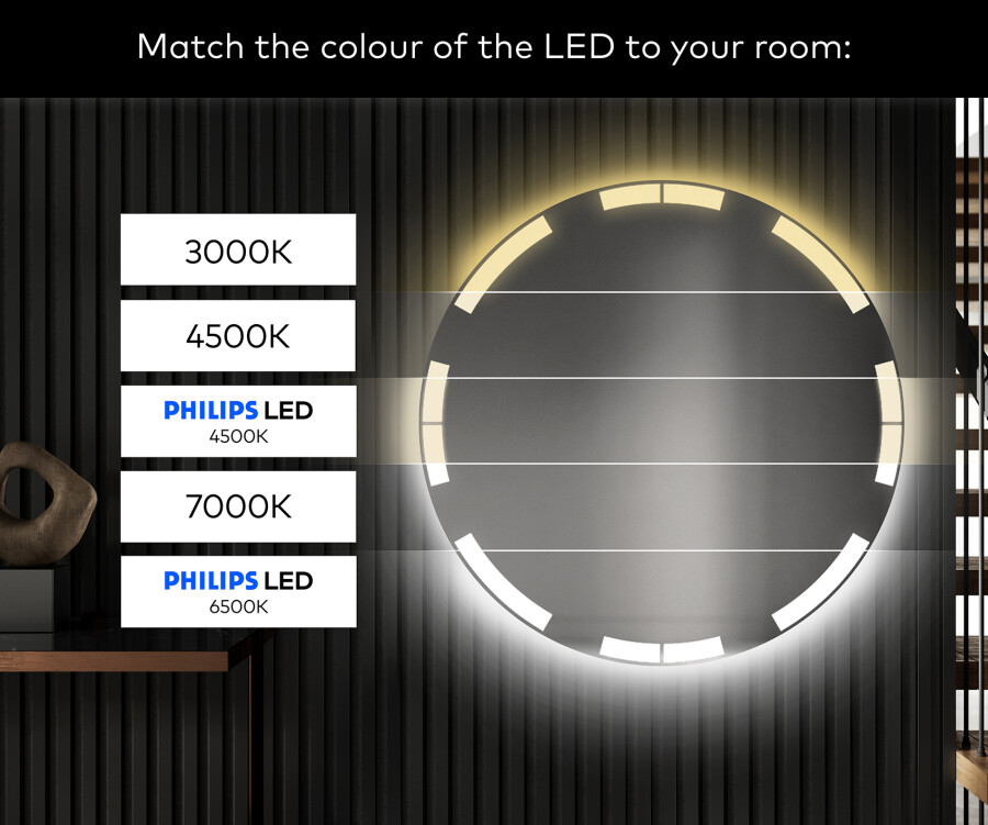 Artforma Round Backlit LED Bathroom Mirror L120