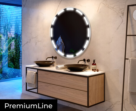 Round Backlit LED Bathroom Mirror L121 #4