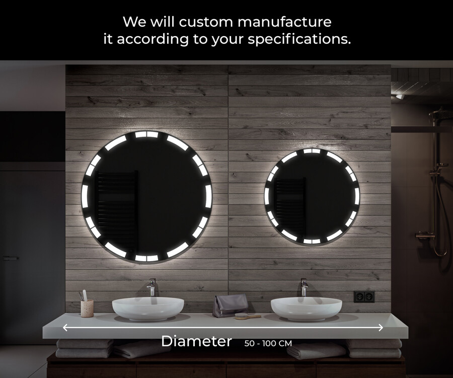 Custom backlit outlet mirror