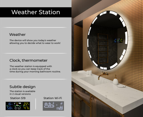 Round Backlit LED Bathroom Mirror L121 #2