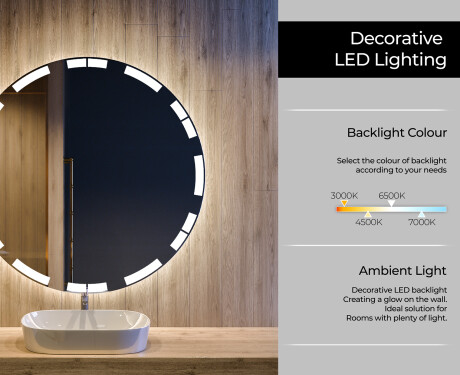 Round Backlit LED Bathroom Mirror L121 #4