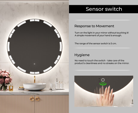 Round Backlit LED Bathroom Mirror L121 #6