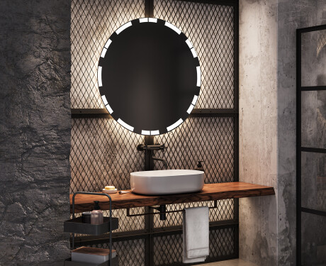 Round Backlit LED Bathroom Mirror L121 #9