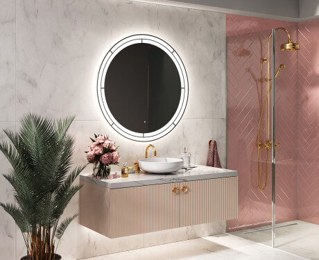 Round Backlit LED Bathroom Mirror L122 #10