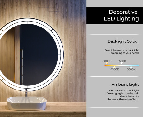 Round Backlit LED Bathroom Mirror L122 #4