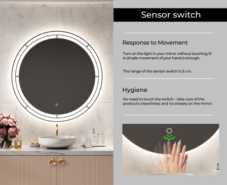 Round Backlit LED Bathroom Mirror L122 #6