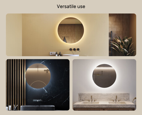 Round Backlit LED Bathroom Mirror 70cm with cool LED color 7000K, warm color 3000K, or neutral color 4500K #2