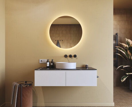Round Backlit LED Bathroom Mirror 70cm with cool LED color 7000K, warm color 3000K, or neutral color 4500K #8
