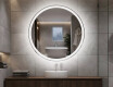 Battery operated round Illuminated bathroom wall mirrors L76