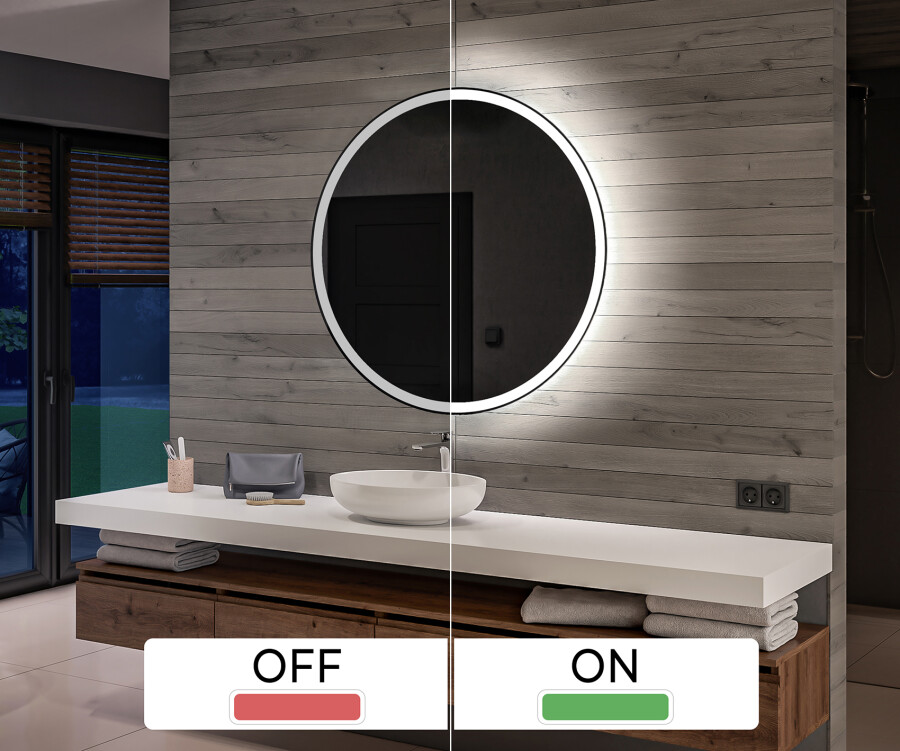 Battery operated backlit deals mirror