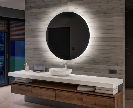 Battery operated bathroom round mirror with lights L82