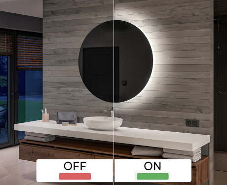 Battery operated bathroom round mirror with lights L82 #3