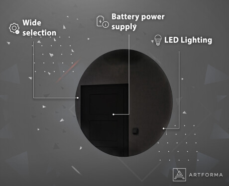 Battery operated bathroom round mirror with lights L82 #4