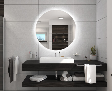 Battery operated bathroom round mirror with lights L82 #5