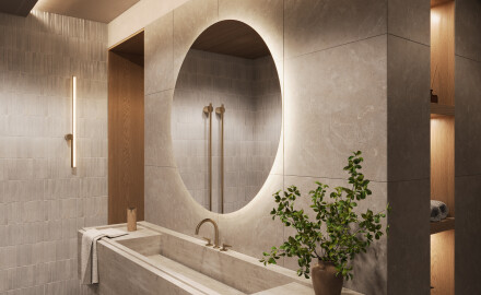 Battery operated bathroom round mirror with lights L82